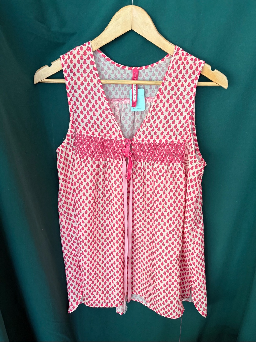 Anthropologie Plenty Tracy Reese Shirt Large L Anila Tassel Tunic Blouse Smocked